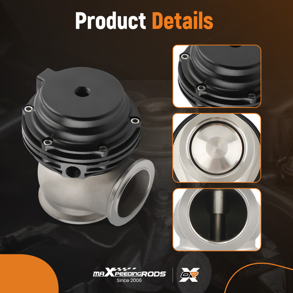 38mm V-Band External Wastegate Aluminum Black Stainless steel With Springs