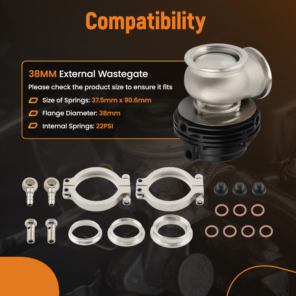 MVS 38mm Style V-band External Wastegate F38 MV-S V Band Vband Flange NEW