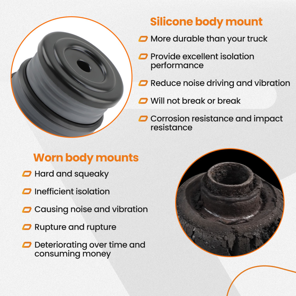 Body Mount Bushings Kit compatible for Ford Super Duty F-250/F-350 Crew Cab 2008-2016