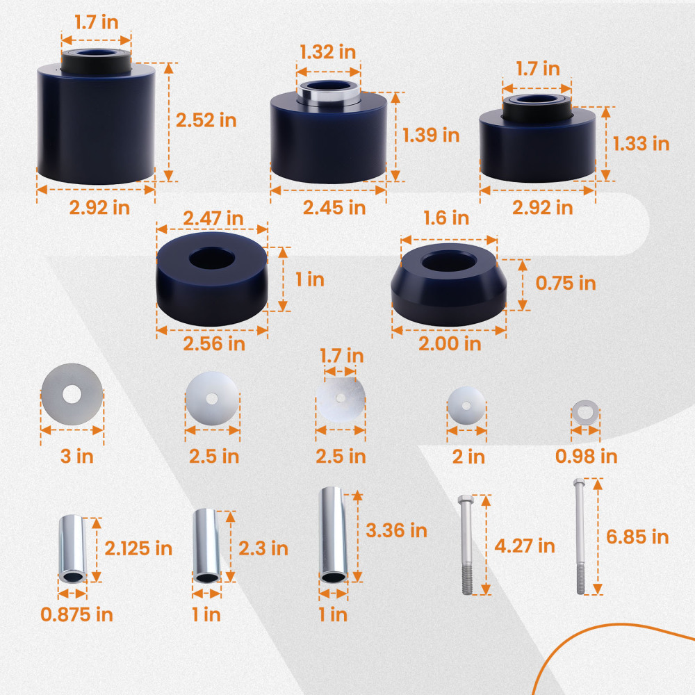 Body Mount Bushing Set compatible for Ford F150 F250 F350 1980-1998 With Installation Kit