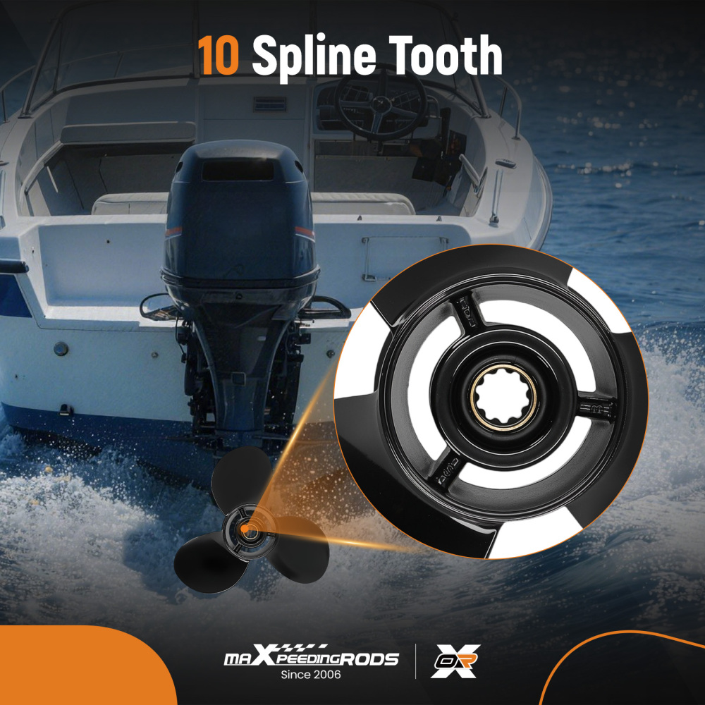 10 Pitch Outboard Prop compatible for Suzuki 20-30HP 58100-96410-019 Aluminum