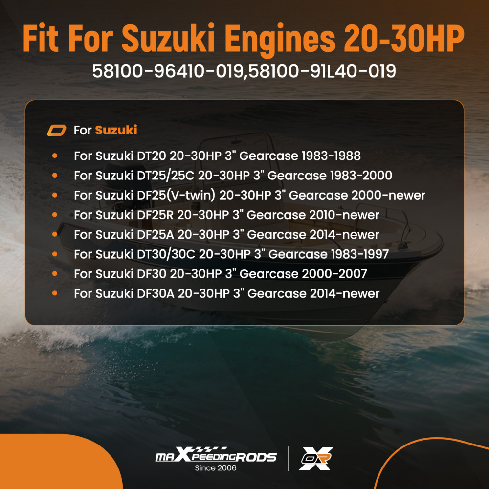 10 Pitch Outboard Prop compatible for Suzuki 20-30HP 58100-96410-019 Aluminum