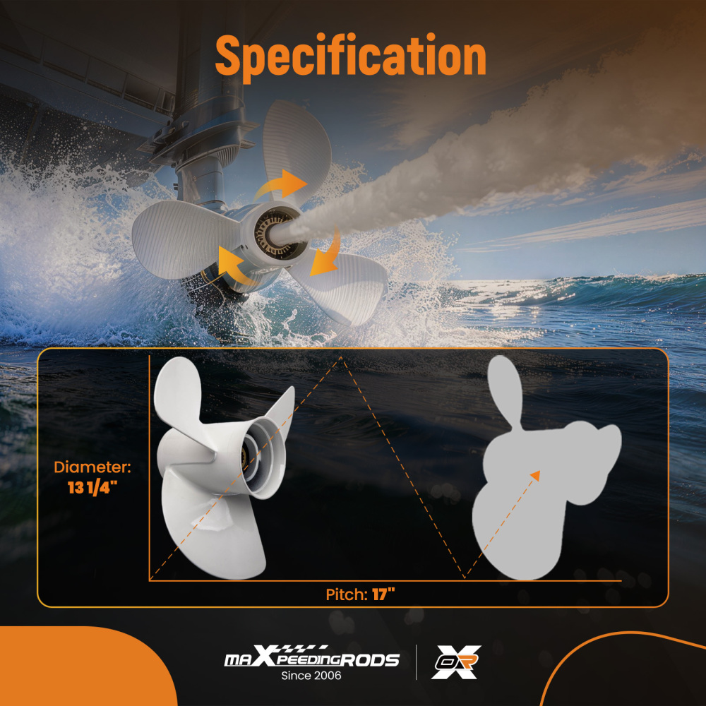 Propell compatible for Yamaha Propeller Prop 50 60 70hp Outboards Aluminum 13 1/4 x 17-K P