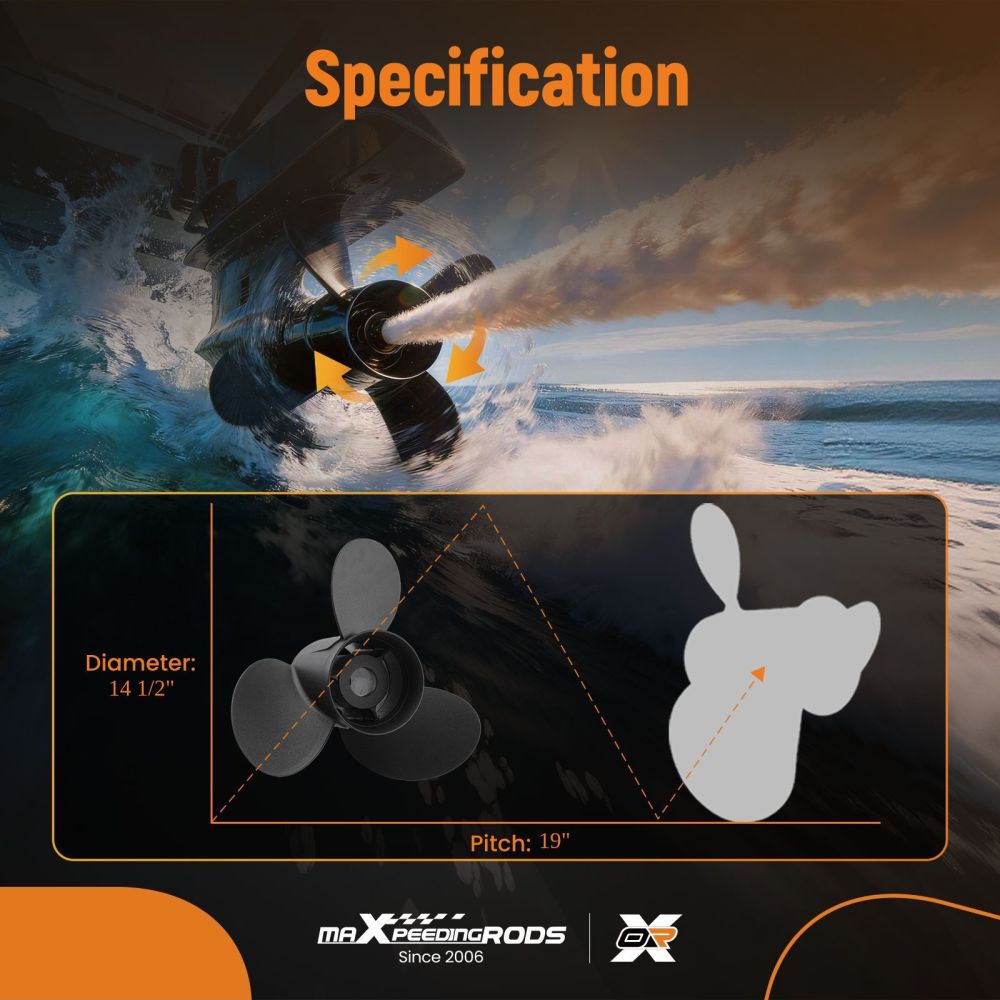 Propeller 14.5 x 19 compatible for Mercury Outboard Enigne 135HP 150HP 300HP 48-832830A45