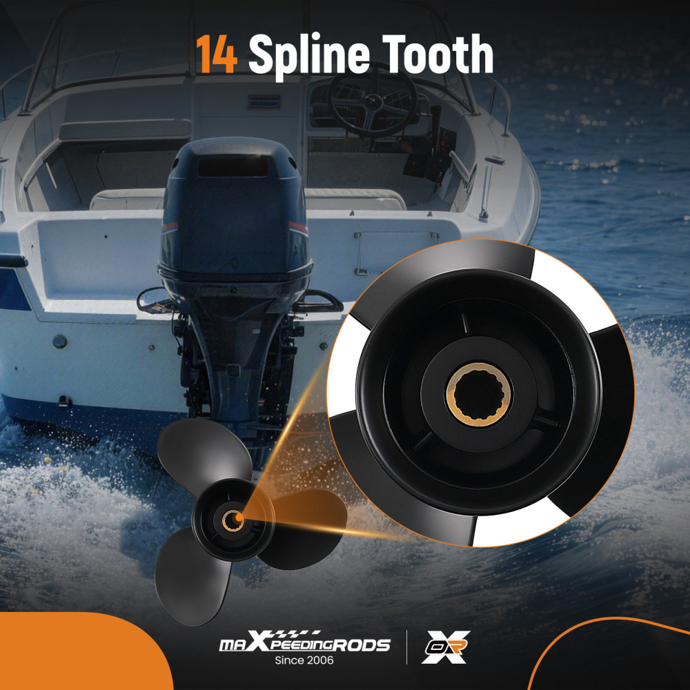 3 Blade 9.25x9 Propeller compatible for Tohatsu compatible for Nissan 9.9-18HP 48-897750A11 RH