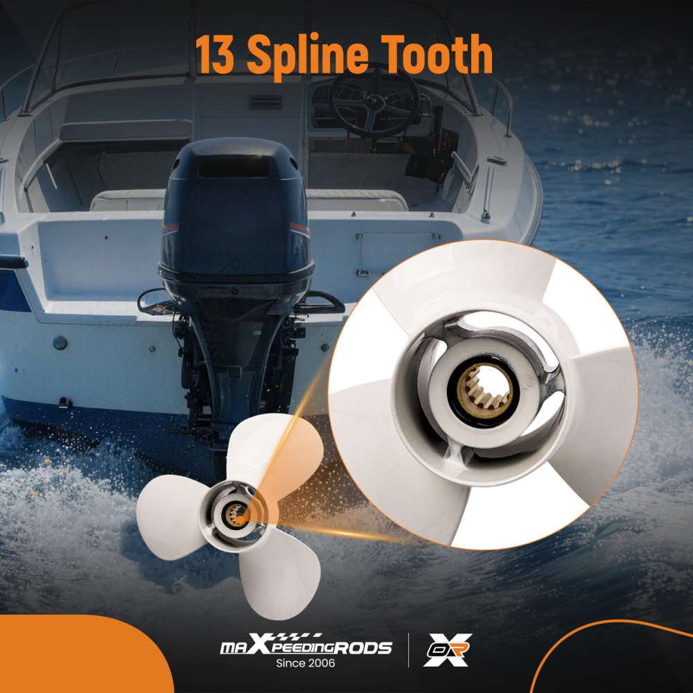 Boat Propeller 11 1/8x13-G 3 Blade Aluminum Alloy compatible for Yamaha 30hp Outboard Motor