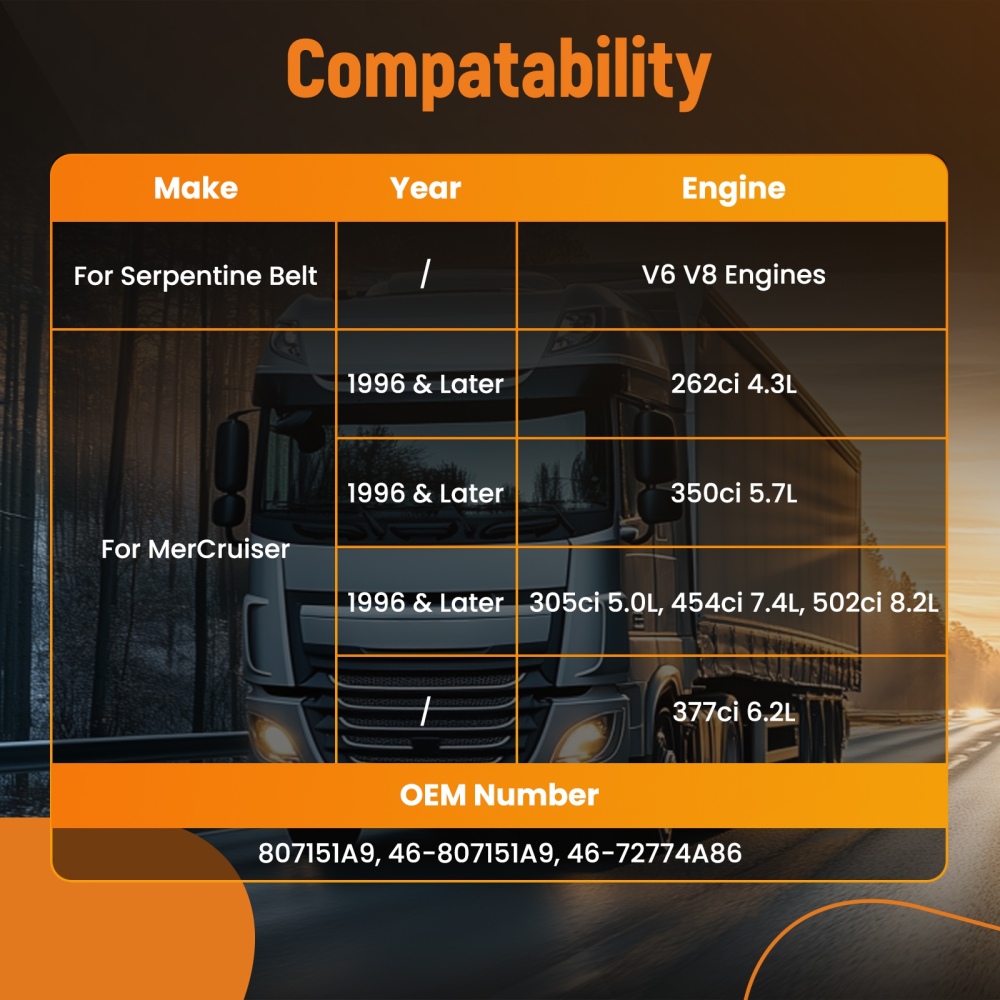 Pompe à eau en aluminium compatible pour MerCruiser V6/V8 4.3L-8.2L 1996-2002 46-72774A86