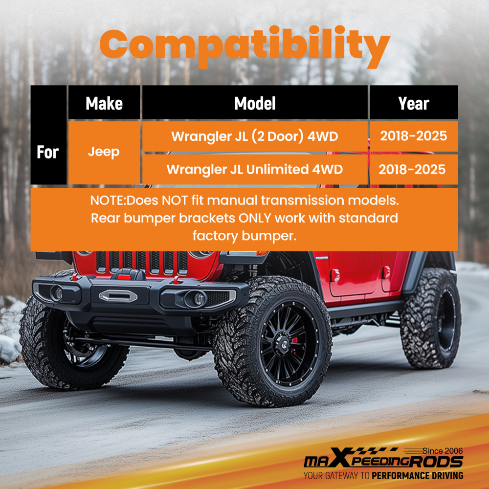 1.25 Body Lift Kit compatible for Jeep Wrangler JL 2018-2025 Nylon 32mm 4WD