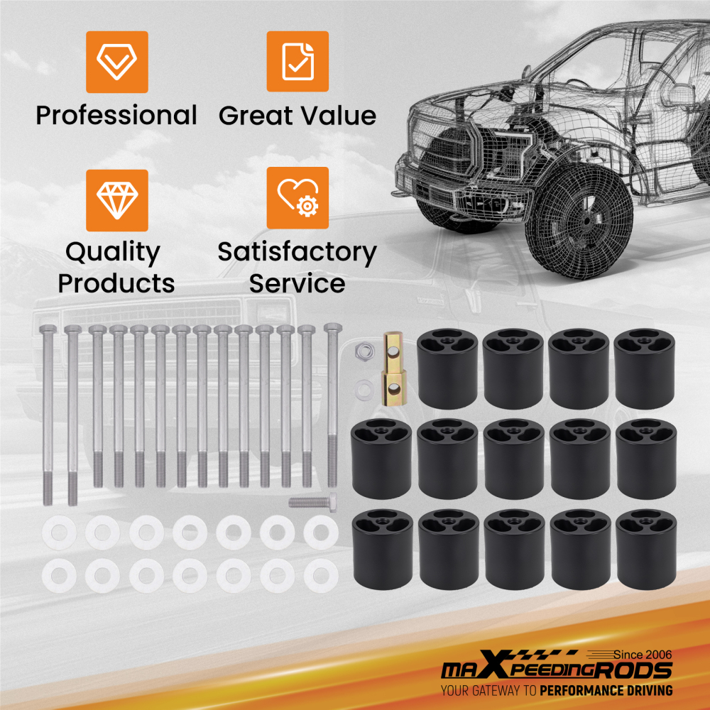 3 Inch Body Lift compatible for Chevy S-10 Blazer compatible for GMC S-15 Jimmy 1982-1994 Kit 75mm