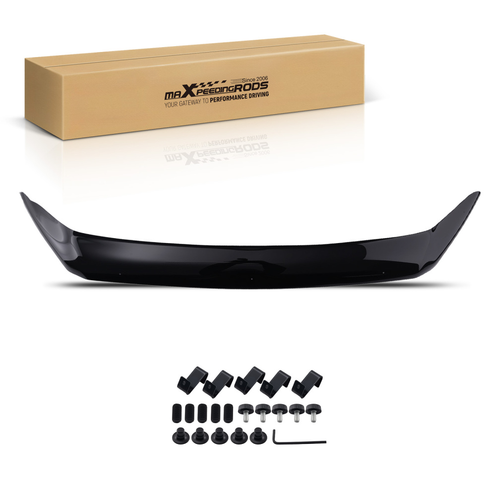Black Acrylic Bonnet Guard compatible for Ford Transit Custom 2012-2018 Stone Deflector