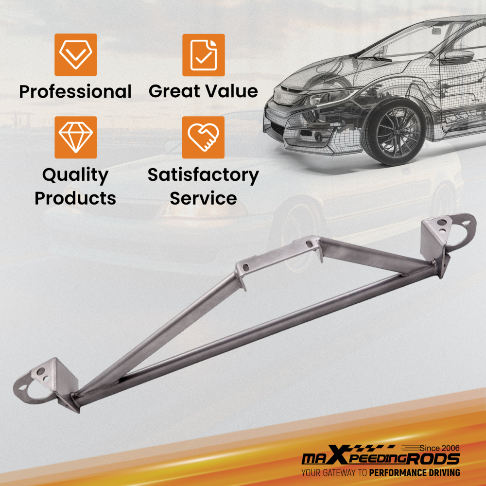 Front Upper Strut Bar Brace compatible for Honda Civic EG EK 1992-2000 Del Sol 92-97