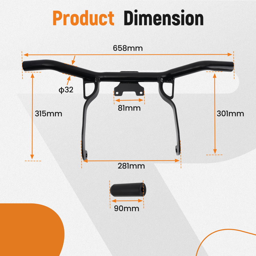 Engine Guard Flat Out Crash Bar compatible for Harley Street Glide Road Glide 2014-2023