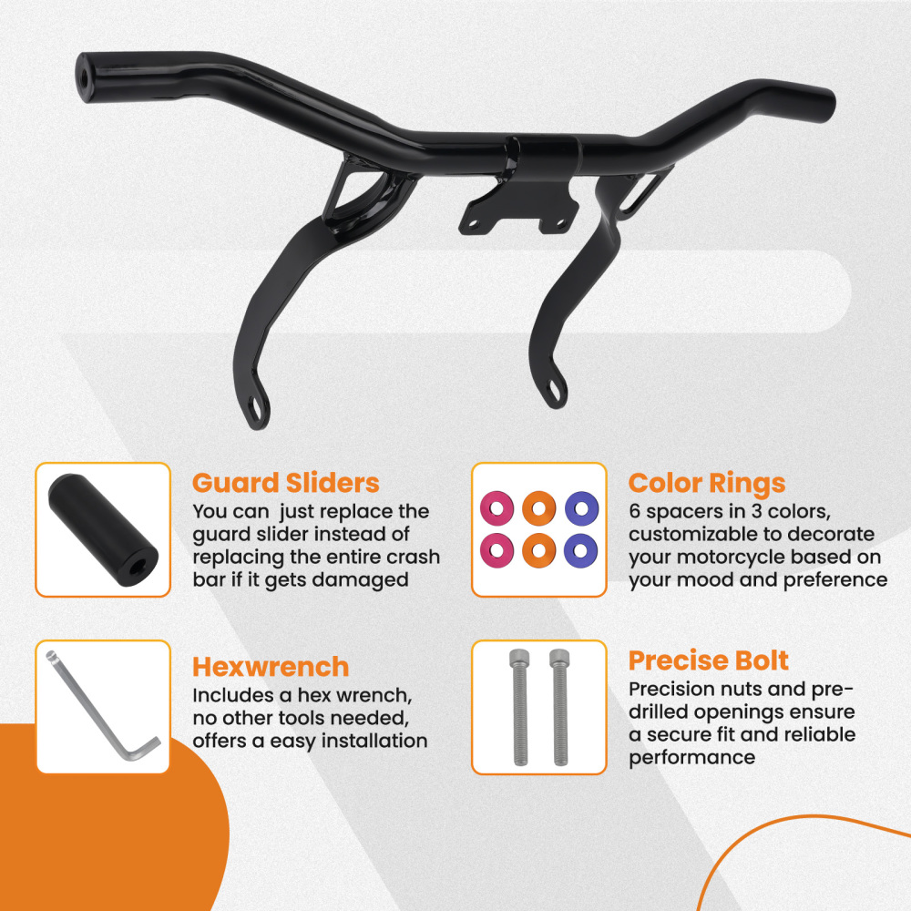 Engine Guard Flat Out Crash Bar compatible for Harley Street Glide Road Glide 2014-2023