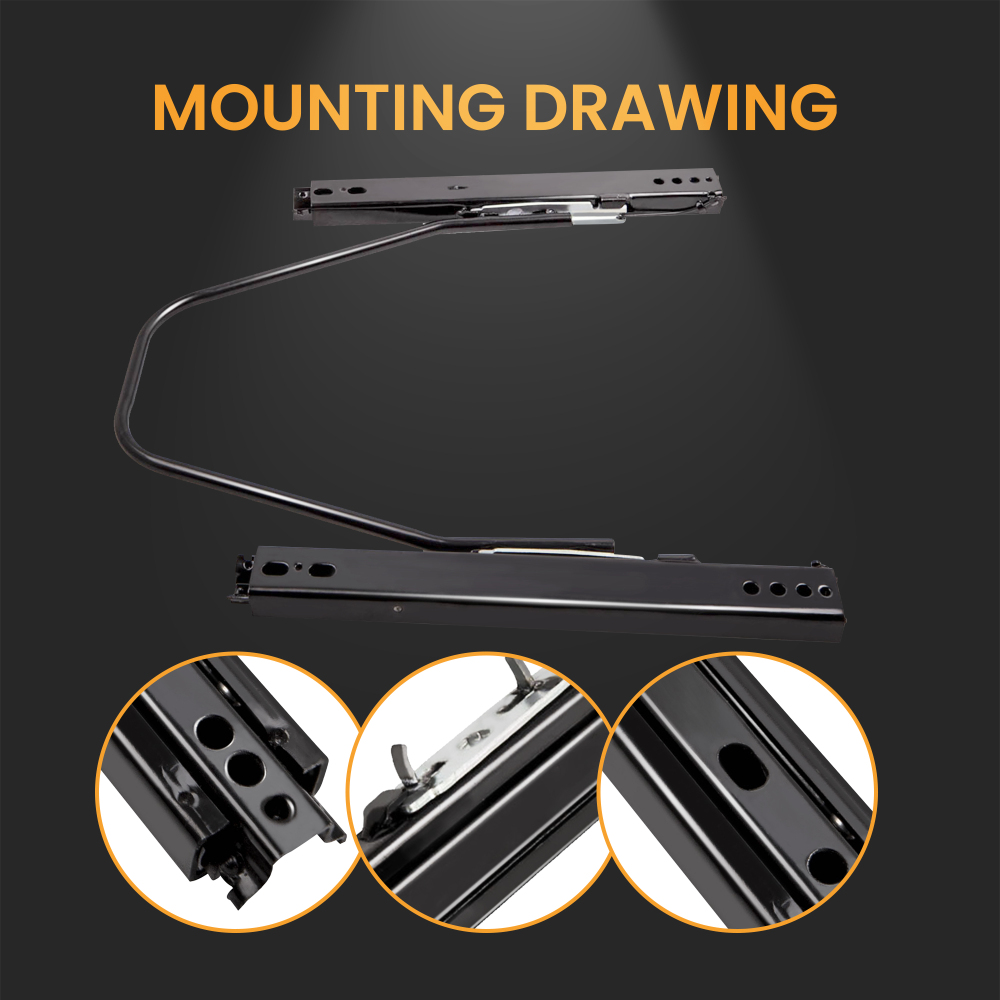 Universal Double Locking Competition Bucket compatible for Seat Sliders/Runners Kit