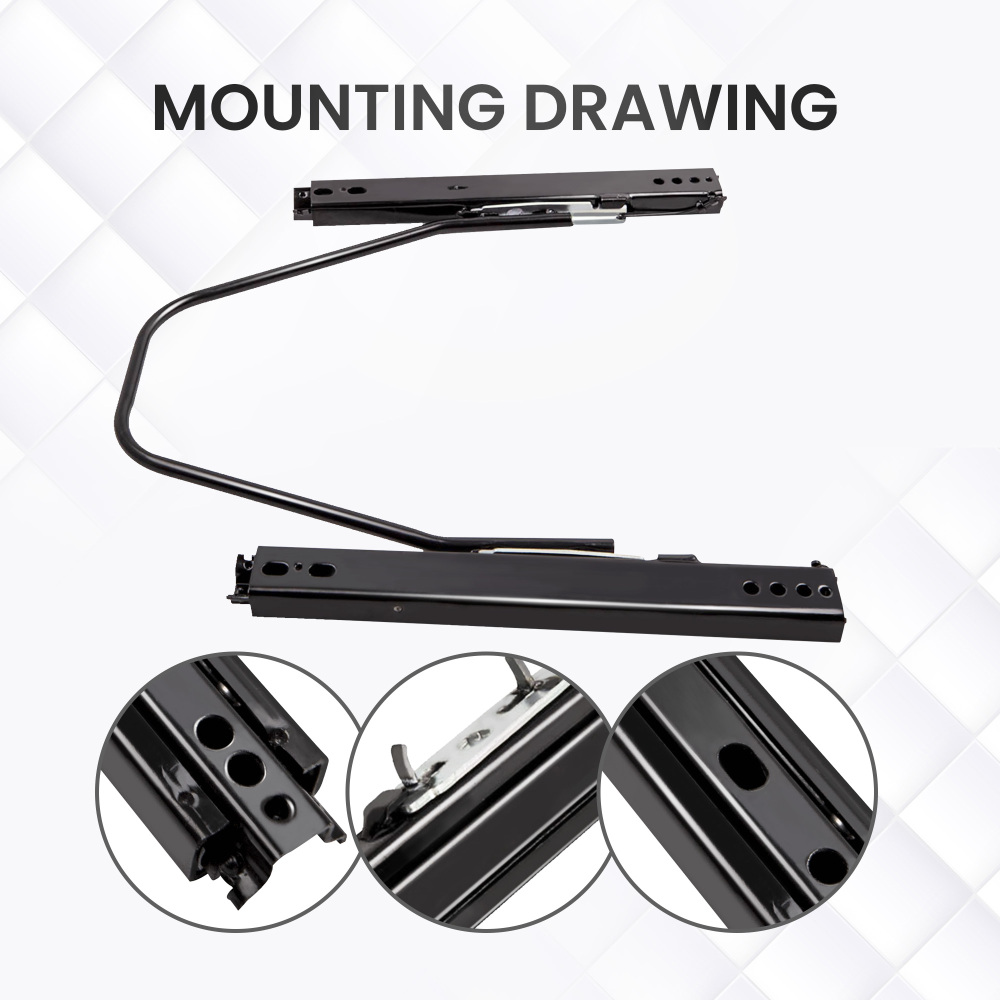 Universal Double Locking Competition Bucket compatible for Seat Sliders/Runners Kit