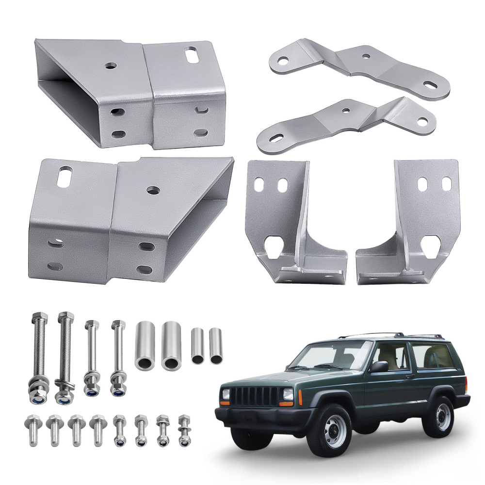 Front Control Arm Drop Bracket Kit compatible for Jeep Cherokee XJ 1984-2001 Minor drilling suspension arms