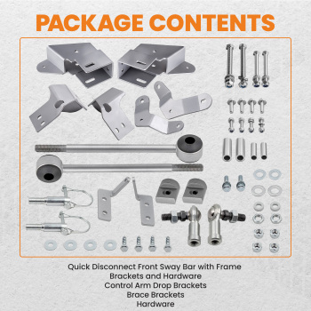 Control Arm Drop Brackets Disconnect Sway Bar Links compatible for Jeep Cherokee XJ 84-01