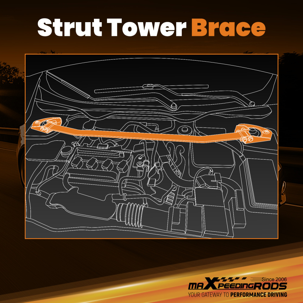 Front Upper Strut Bar Strut Tower Brace compatible for Lexus IS250 IS350 2/4-Door 2006-2013