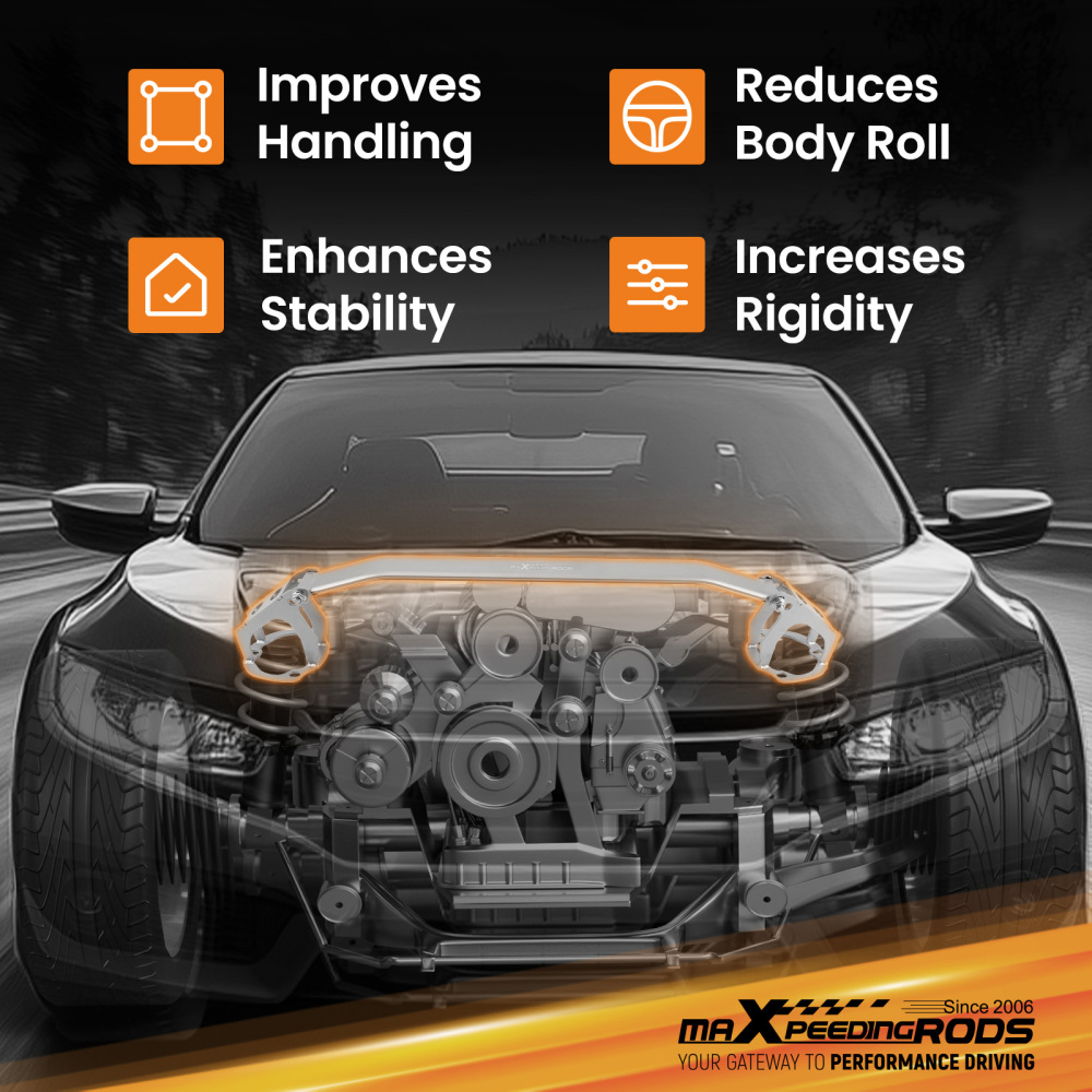 Front Upper Strut Bar Strut Tower Brace compatible for Lexus IS250 IS350 2/4-Door 2006-2013