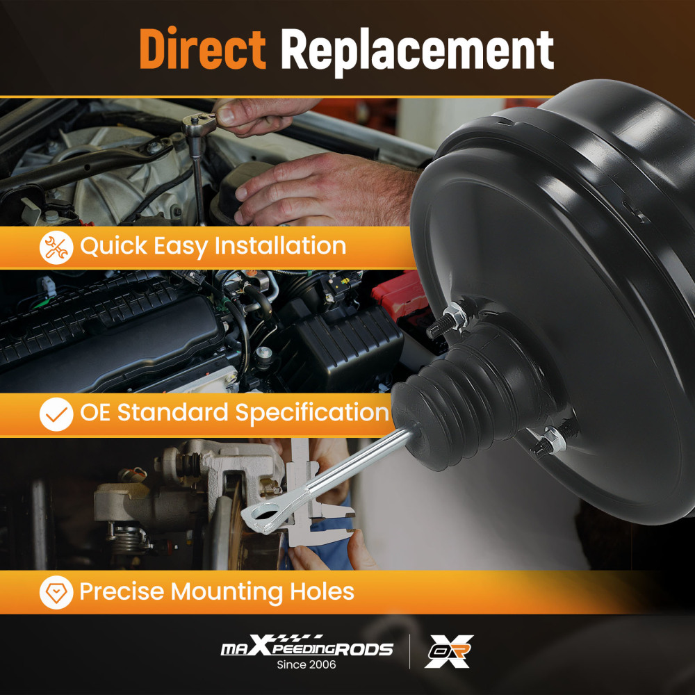 Black Power Brake Booster compatible for Chevrolet Silverado Compatible for GMC Sierra 2005-2007