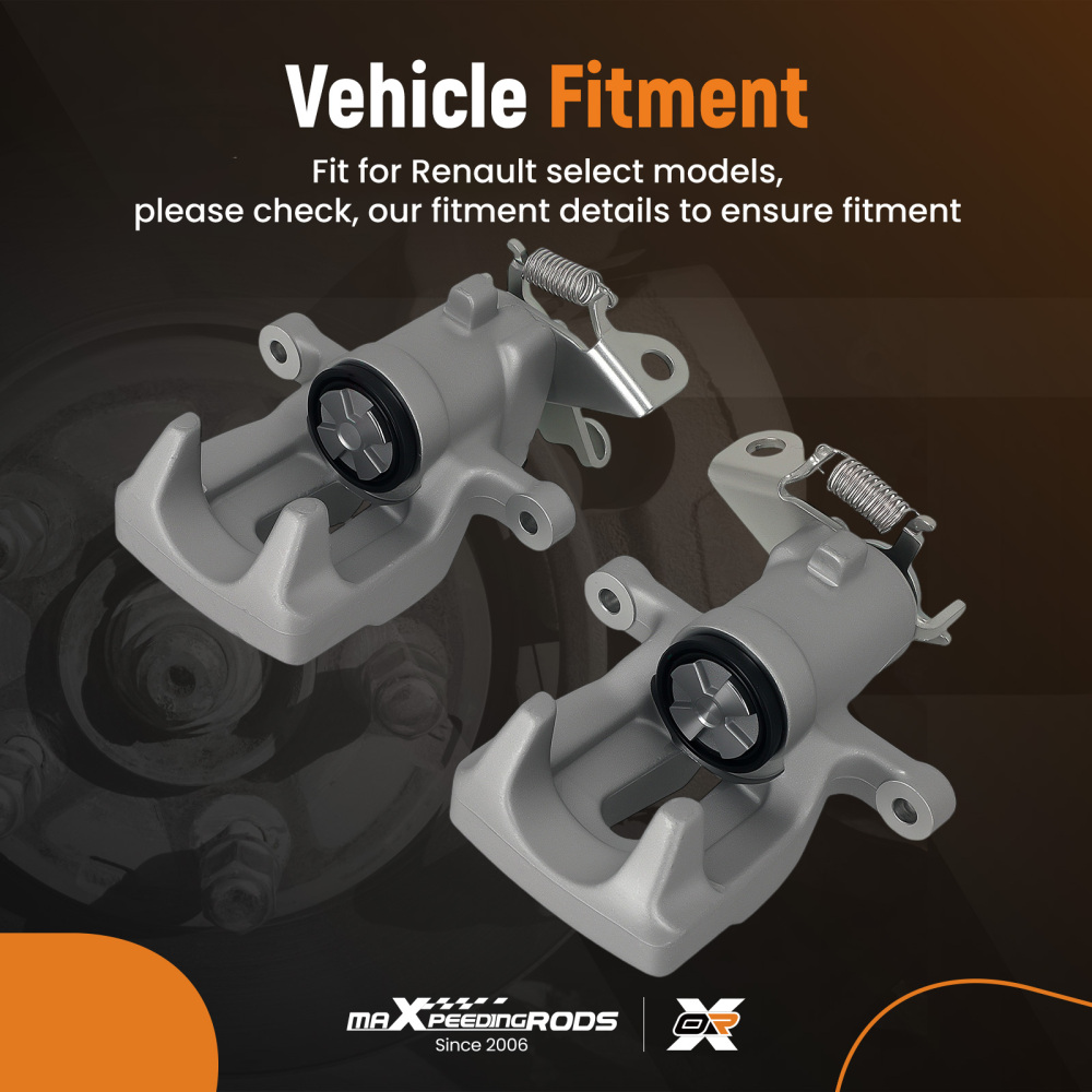 Pair Brake Calipers Rear Left Right compatible for Renault Scénic III 2009-2019 7701208128
