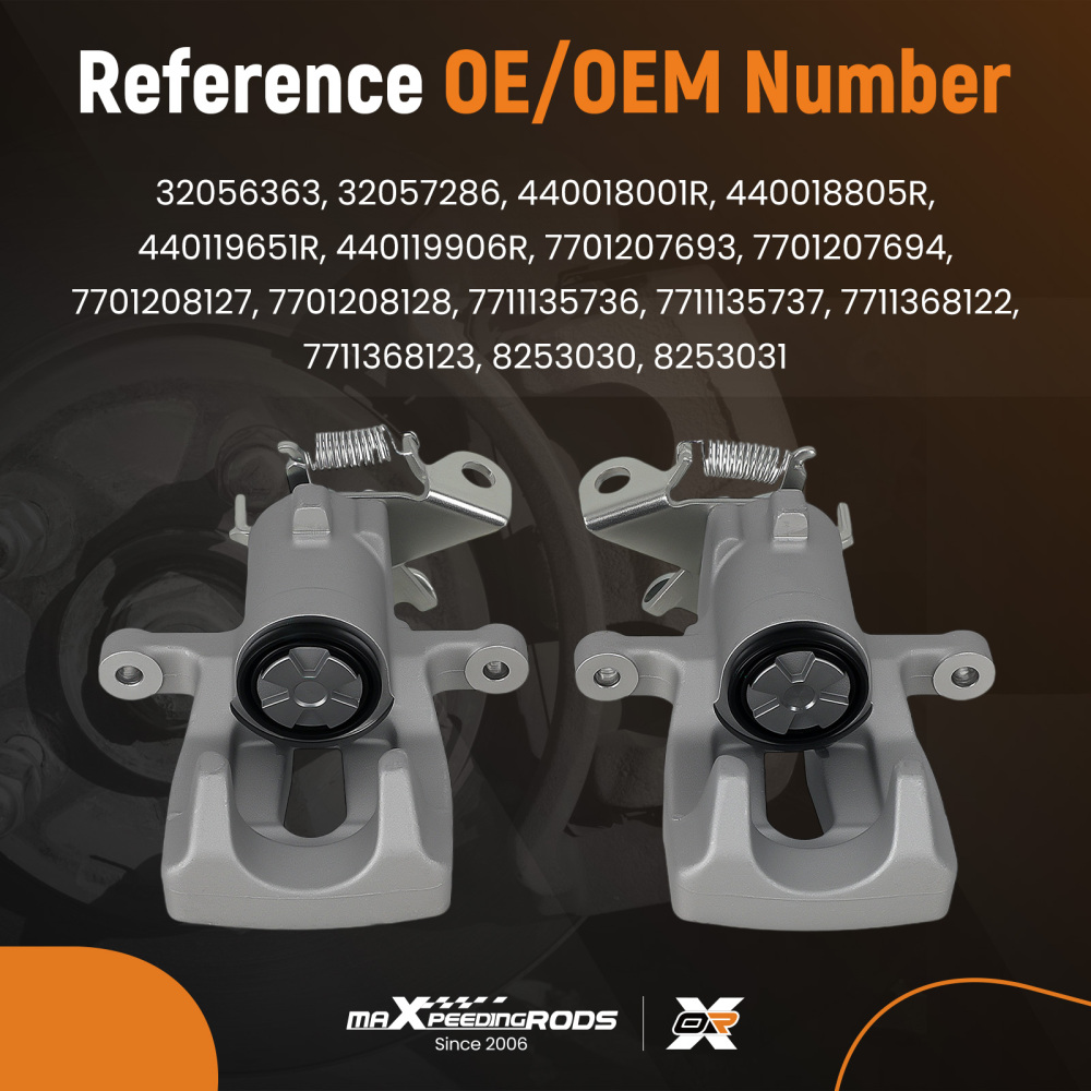Pair Brake Calipers Rear Left Right compatible for Renault Scénic III 2009-2019 7701208128