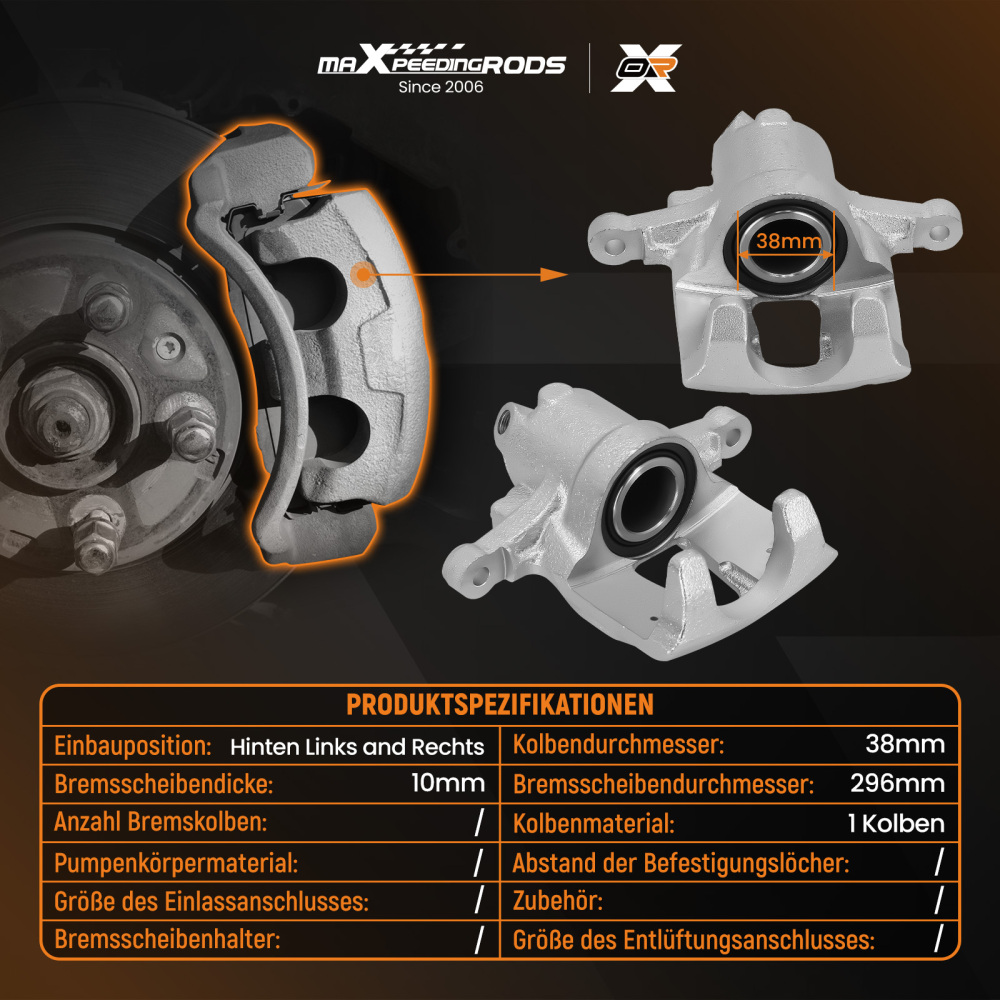 2 Pinza Freno Posterioriore Sinistra Destra For Mercedes-Benz Viano Mixto W639