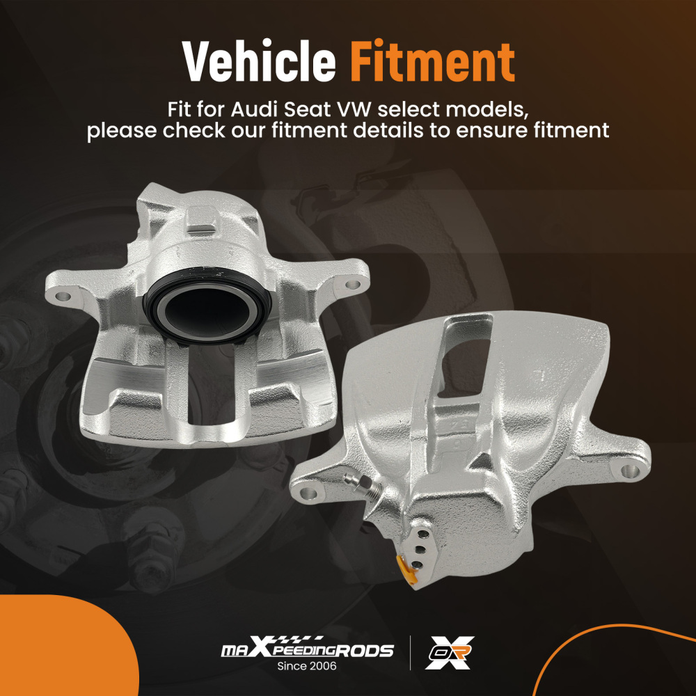 2 Front Brake Caliper compatible for Audi 80 90 100 compatible for VW Caddy compatible for Golf MK3 357615123A 357615124A