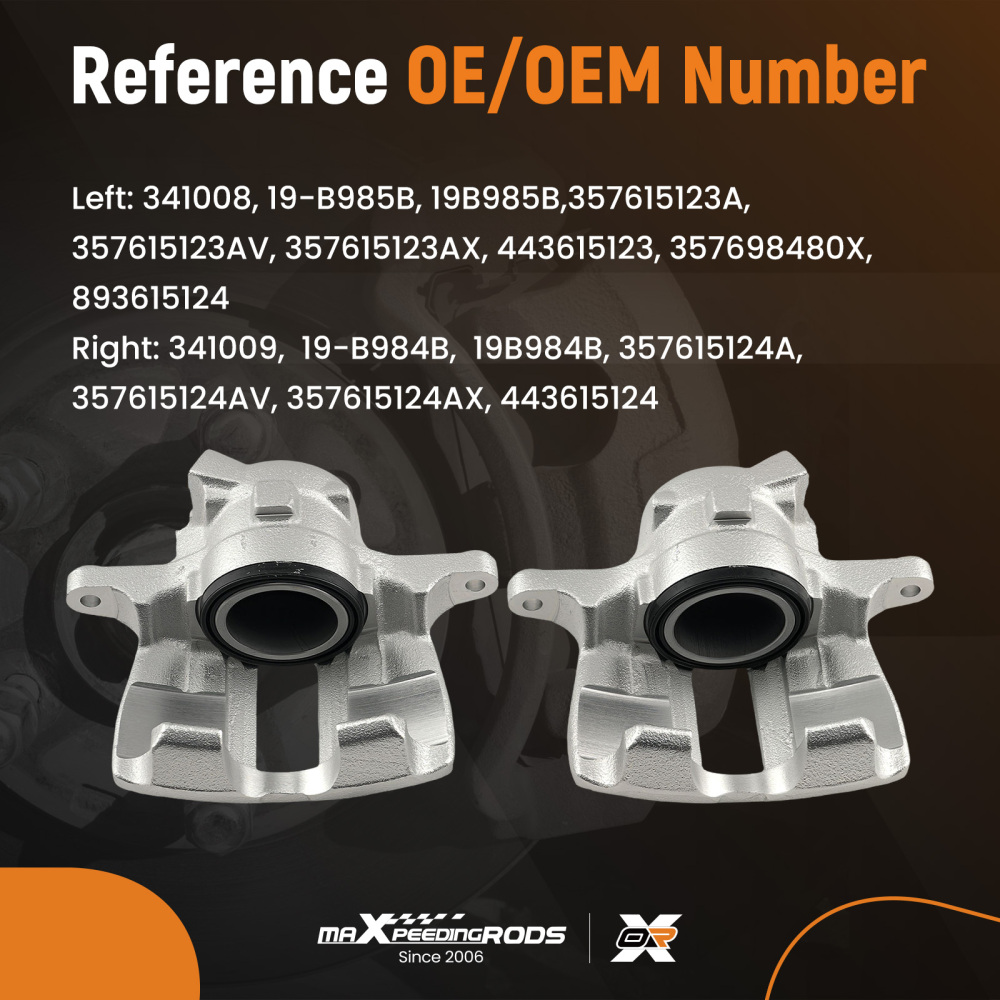 2 Front Brake Caliper compatible for Audi 80 90 100 compatible for VW Caddy compatible for Golf MK3 357615123A 357615124A