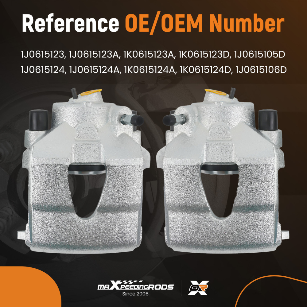 2pcs Brake Calipers Front compatible for Audi A1 A2 A3 compatible for Seat 1J0615124 Disc 280mm