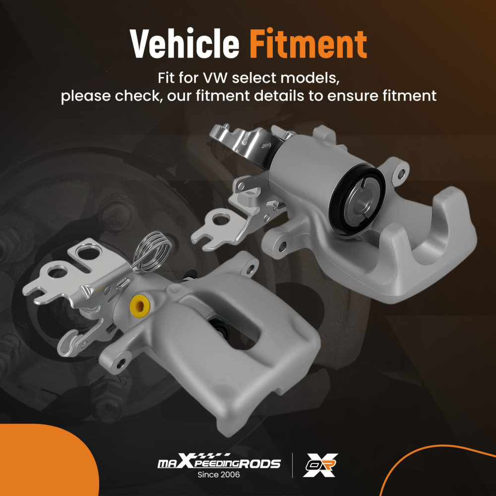 Pair of Rear Brake Calipers compatible for VW Caddy MK III2004-2015 2K0615424B 2K0615423A