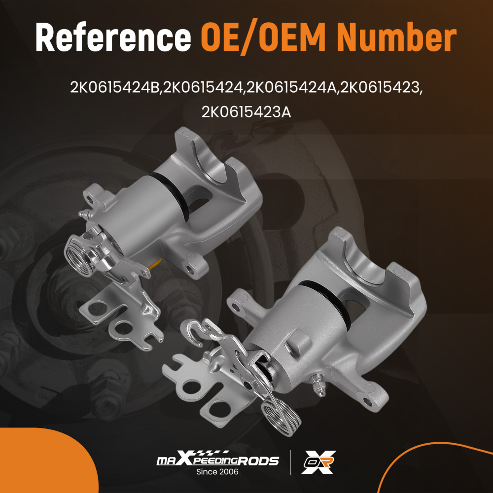 Pair of Rear Brake Calipers compatible for VW Caddy MK III2004-2015 2K0615424B 2K0615423A