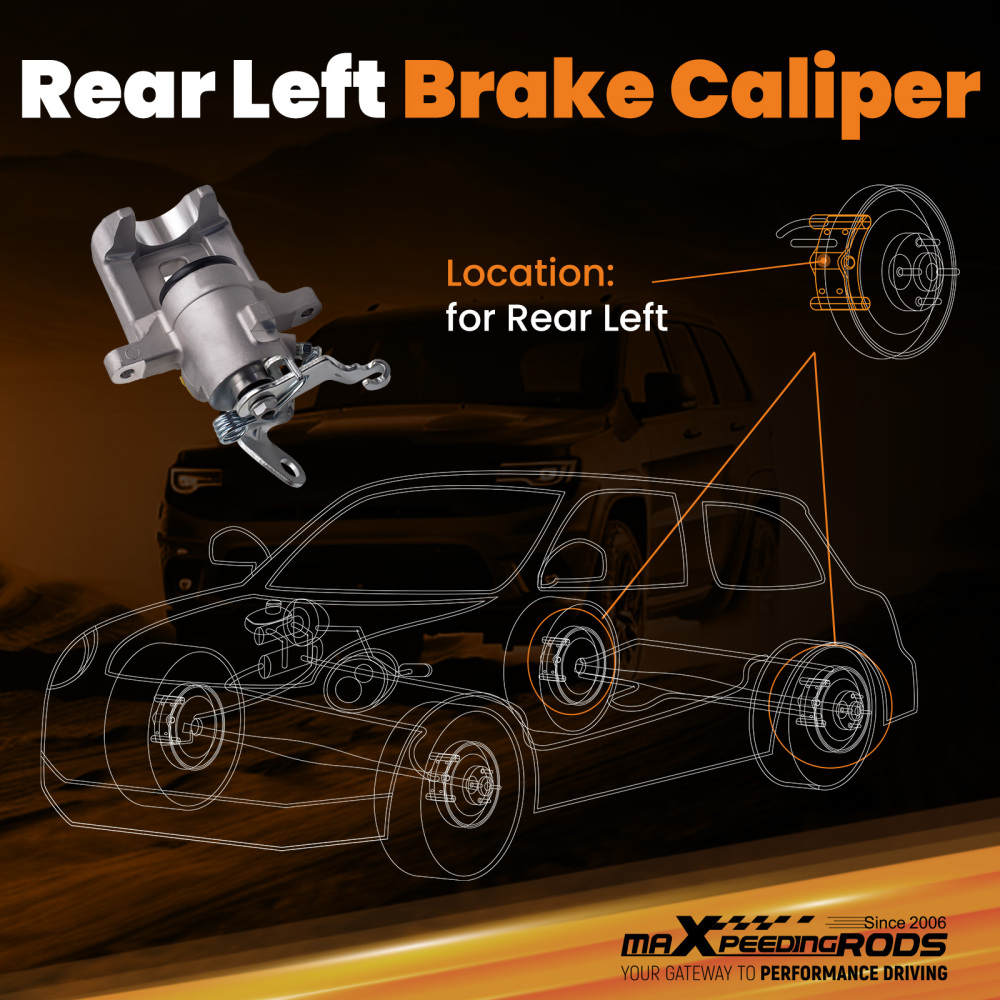 38mm Rear Left Brake Calipers compatible for Audi A3 compatible for SEAT Altea Leon compatible for SKODA OCTAVIA 1Z3 1Z5