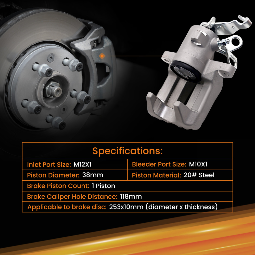 Pinza Freno Posteriore Destro compatibile per VW GOLF 5 6 TOURAN 1T1 1T2 03-15 1K0615424J