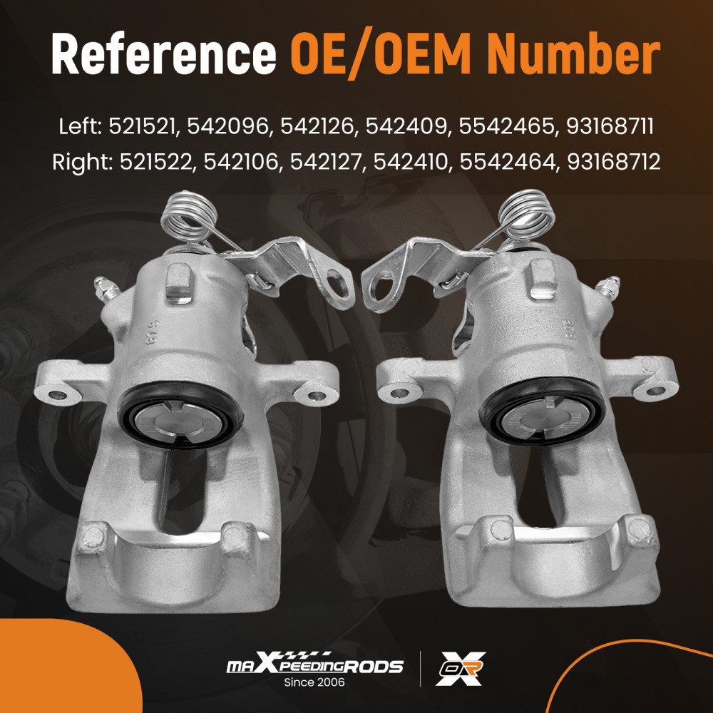 2xBrake Calipers Rear LeftRight compatible for Vauxhall Astra G H Zafira Combo Meriva