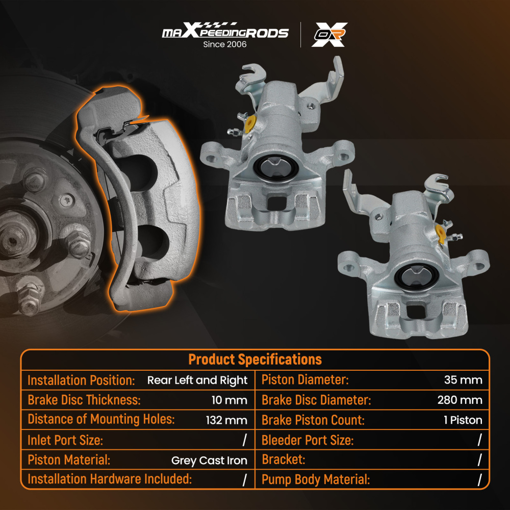 Rear Left amp;amp; Right Brake Calipers compatible for Mazda 6 Series GY GG GH 2132129 2132130 New
