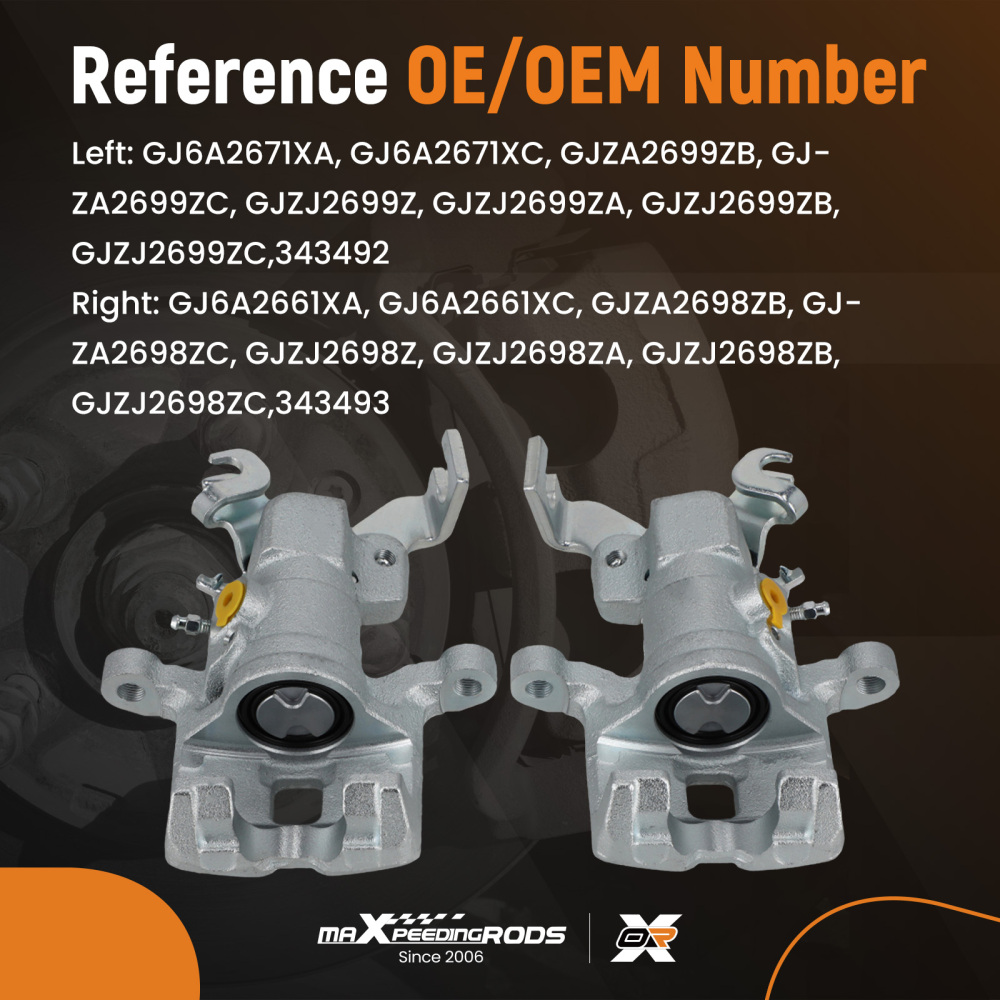 Rear Left amp;amp; Right Brake Calipers compatible for Mazda 6 Series GY GG GH 2132129 2132130 New