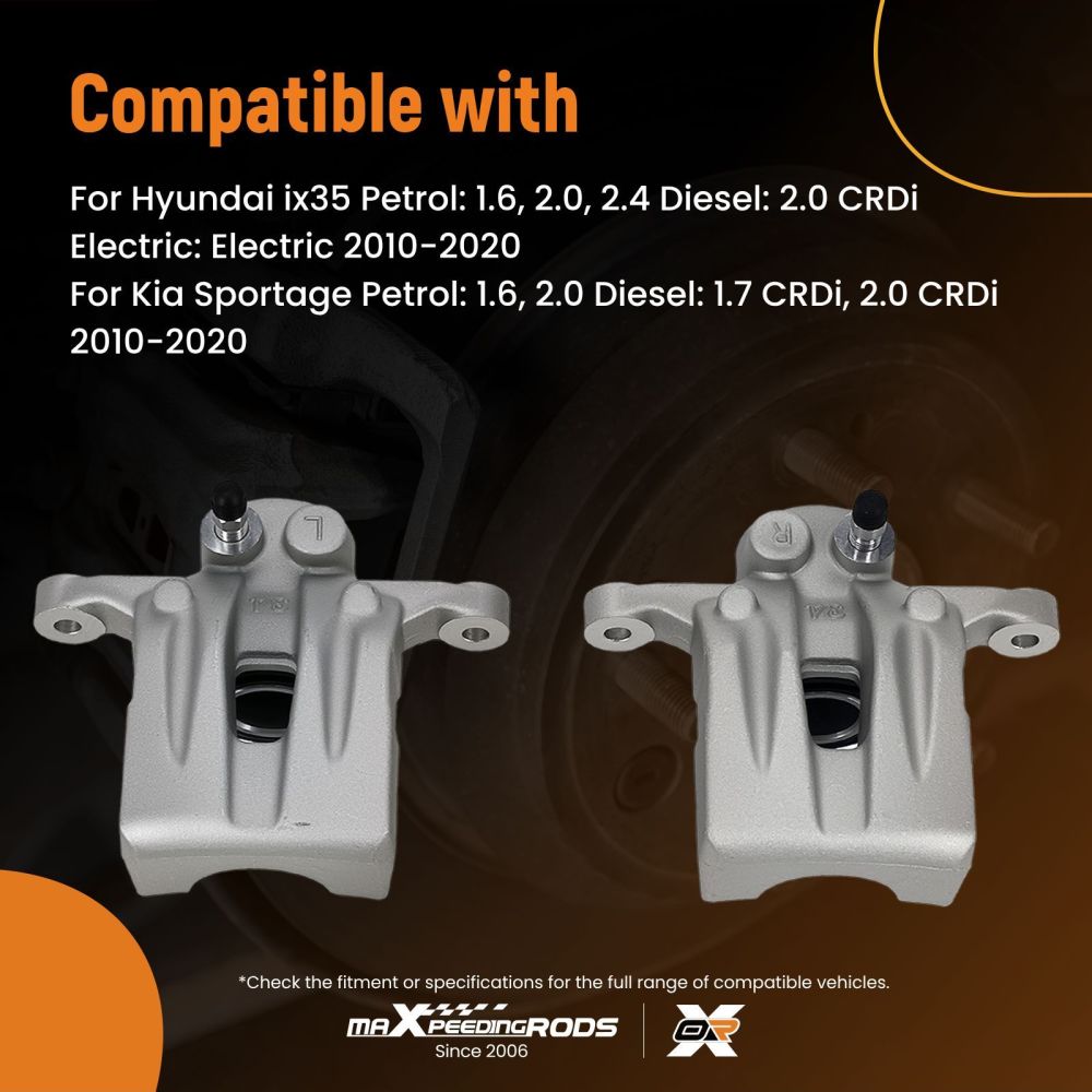 Brake Caliper Rear Left + Right compatible for Hyundai ix35 compatible for Kia Sportage 10-20 58210-2Y300