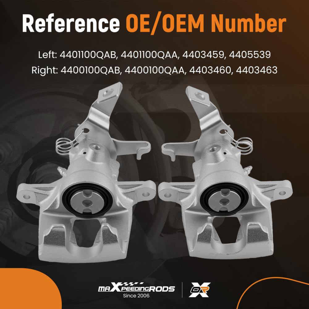 Pair Rear L and R Brake Caliper compatible for Renault Master MK II 1998-2010 9111459 9111463