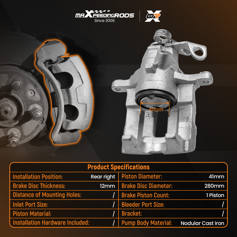 BRAKE CALIPER REAR Right compatible for Vauxhall Vivaro compatible for Renault Trafic compatible for Nissan Primastar