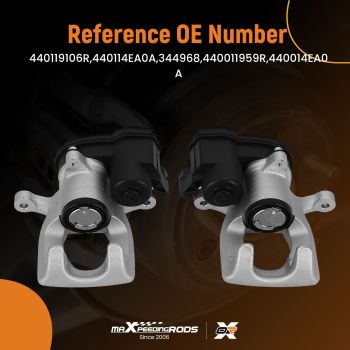 2x Rear Brake Caliper compatible for Nissan Qashqai II J11 compatible for Renault Kadjar HA HL 440119106R