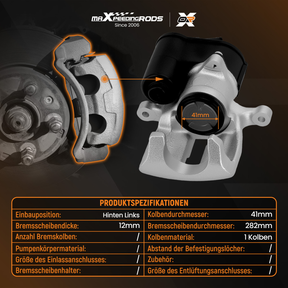 Pinza Freno Rear Left compatibile per VW Tiguan Passat CC compatibile per Audi Q3 2007-2016 BHN961E 282mm