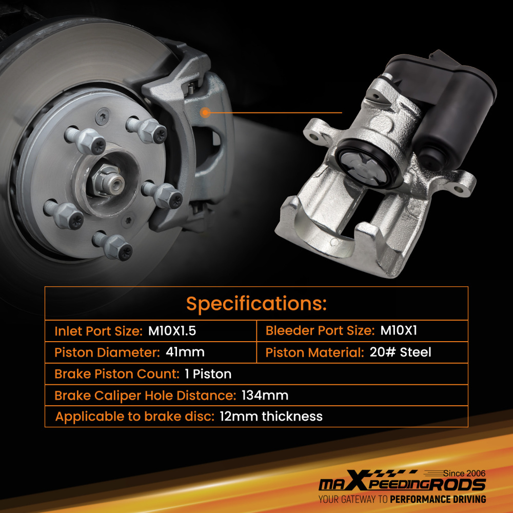 2pcs Rear Brake Calipers compatible for Audi Q3 8U 2011-2018 SUV and compatible for VW Tiguan 5N Sharan 7N