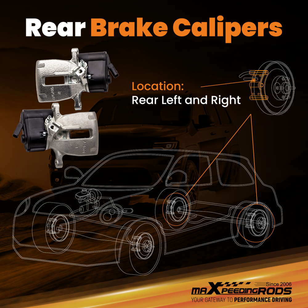 2pcs Rear Brake Calipers compatible for Audi Q3 8U 2011-2018 SUV and compatible for VW Tiguan 5N Sharan 7N