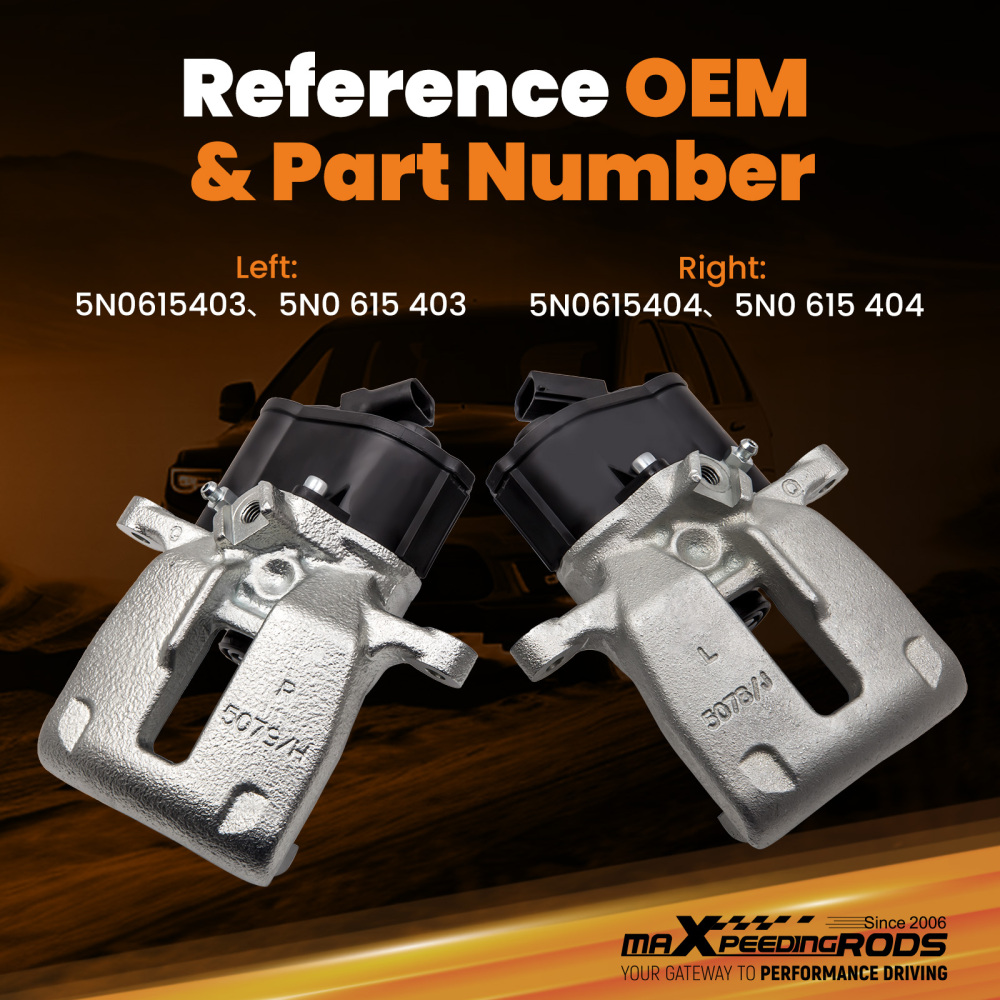 2pcs Rear Brake Calipers compatible for Audi Q3 8U 2011-2018 SUV and compatible for VW Tiguan 5N Sharan 7N