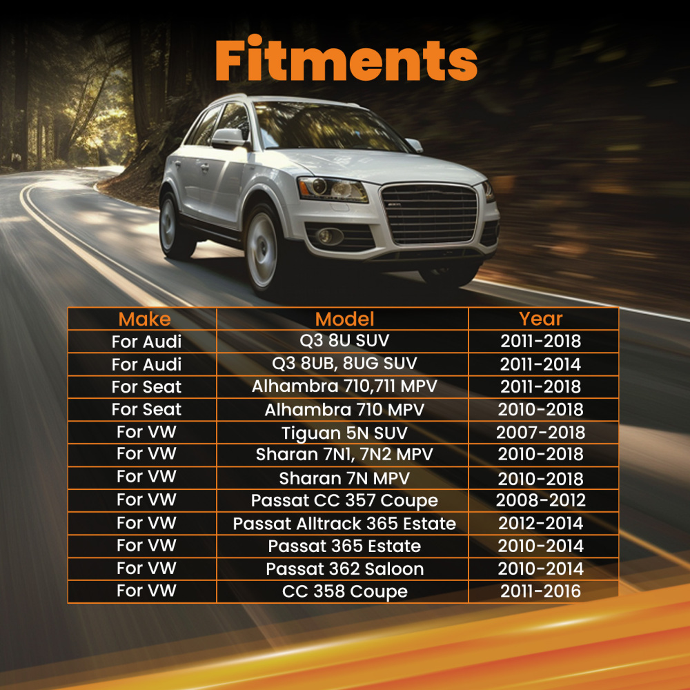 2pcs compatible for Audi Q3 compatible for Seat VW Tiguan Sharan Passat 5N0615403 5N0615404 Brake Calipers