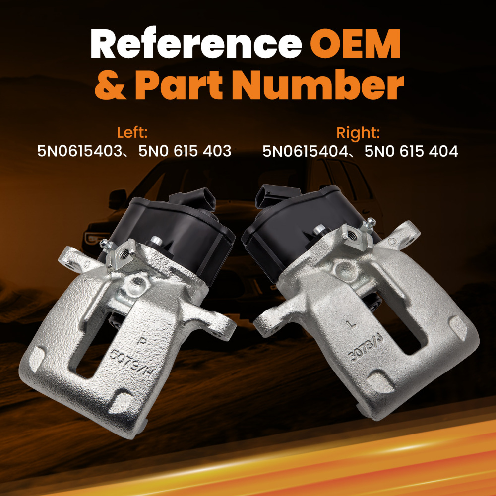 2pcs compatible for Audi Q3 compatible for Seat VW Tiguan Sharan Passat 5N0615403 5N0615404 Brake Calipers