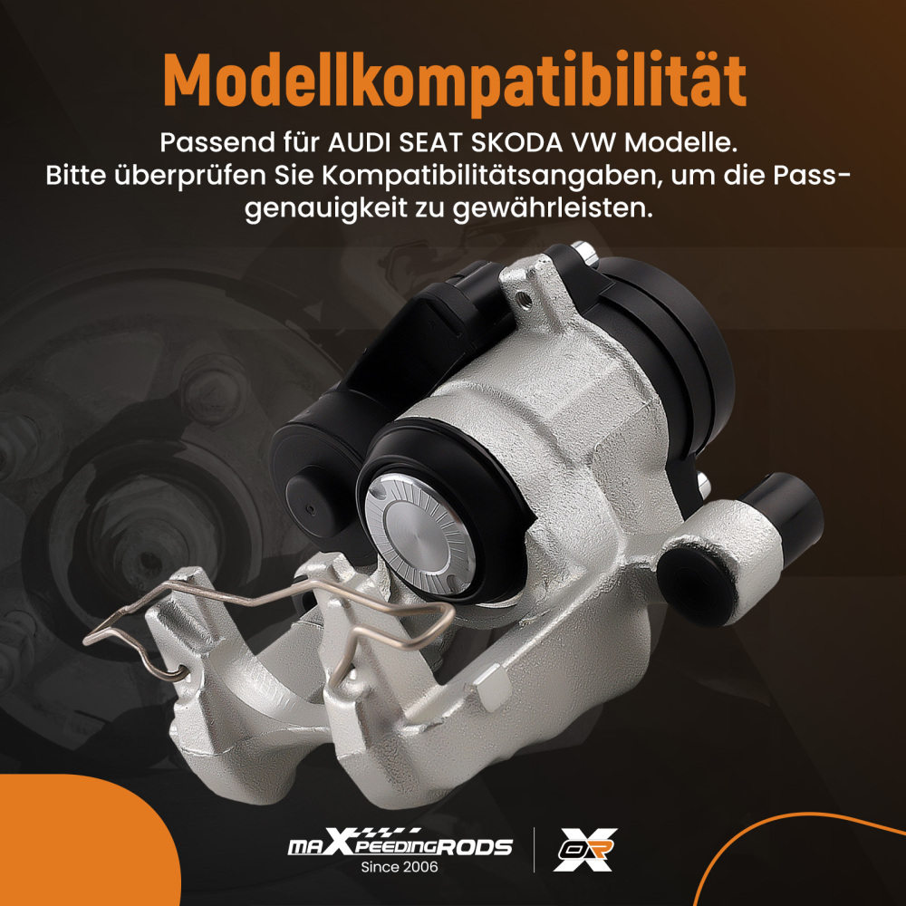 Rear Left Brake Caliper compatible for Audi A3 2012-2020 1.2L 1.4L 1.6L 1.8L 2.0L  38mm