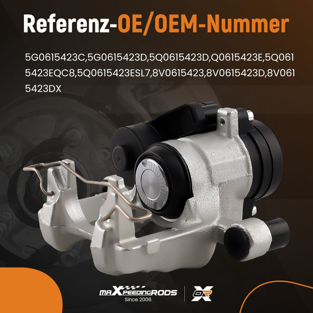 Rear Left Brake Caliper compatible for Audi A3 2012-2020 1.2L 1.4L 1.6L 1.8L 2.0L  38mm