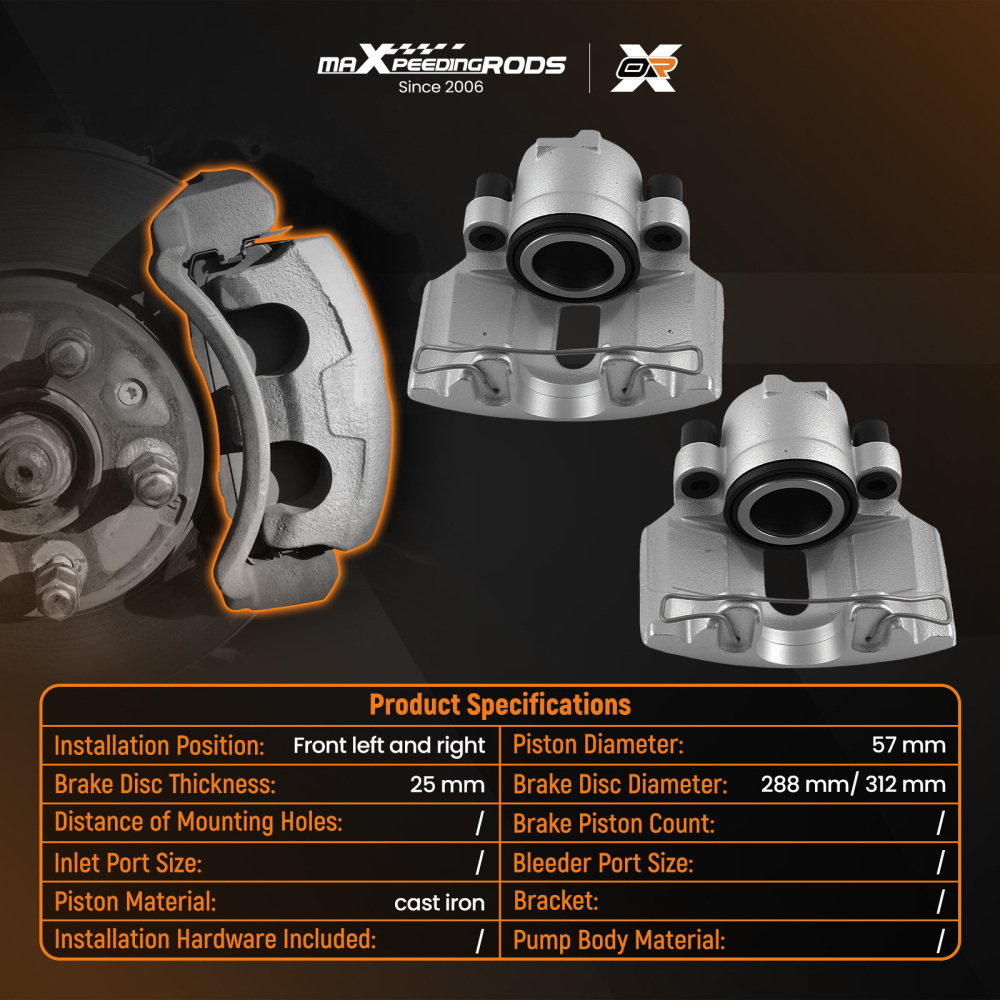 2 x FRONT BRAKE CALIPER compatible for AUDI A4 B5 B6 B7 A6 C5 compatible for SEAT SKODA VW PASSAT 3B New